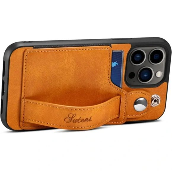 NEW LEATHER IPHONE 13 PRO MAX CASE NEW WITH STRAP - Picture 12 of 13